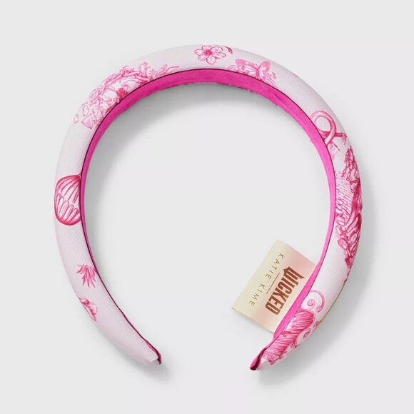 Katie Kime Wicked Target Floral Pink Satin Headband - Picture 1 of 2